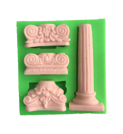 Antik Roma Sütunu Dekoratif Kenar Silikon Pasta-Kokulu-Taş Ve Sabun Kalıbı DK69