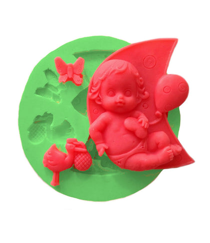 Balon Tutan Bebek Silikon Kokulu Taş Ve Sabun Kalıbı ÇO-29