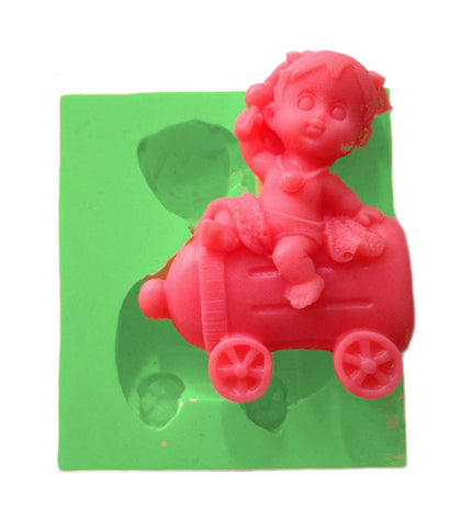 Biberon Arabanın üzerinde Çocuk Silikon Kokulu Taş Ve Sabun Kalıbı ÇO-26