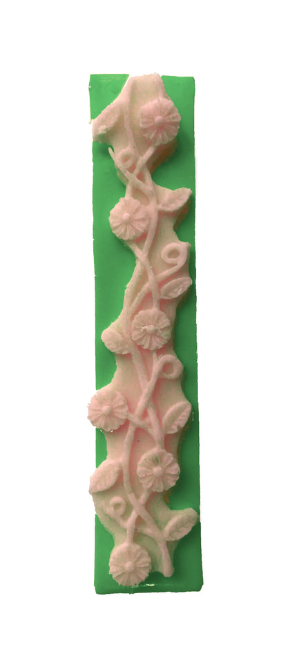 Çiçekli Süsleme Figürlü Silikon Pasta-Kokulu-Taş Ve Sabun Kalıbı DK13