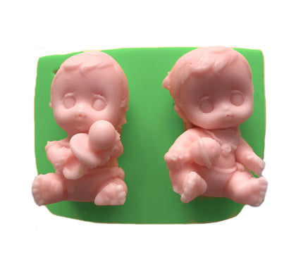 Meraklı Bakışlı Bebekler Silikon Kokulu Taş Ve Sabun Kalıbı ÇO-116