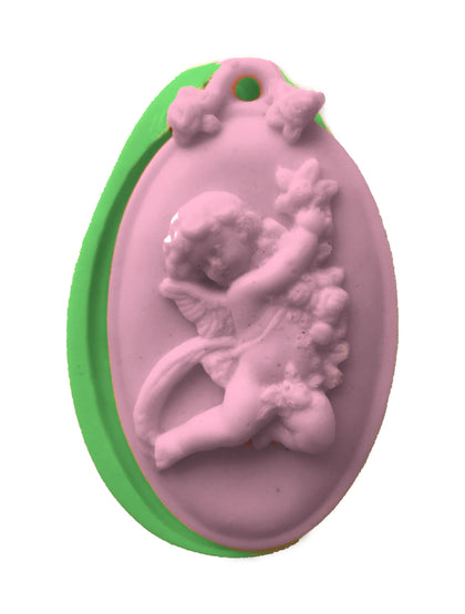 Oval Şekil üzerinde Kıvırcık Saçlı Bebek Melek Silikon Kokulu Taş Ve Sabun Kalıbı ME-19