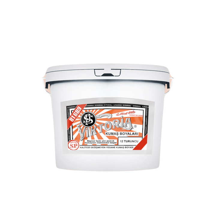 12 Turuncu Renk Kumaş Boyası Viktoria 5 Kg