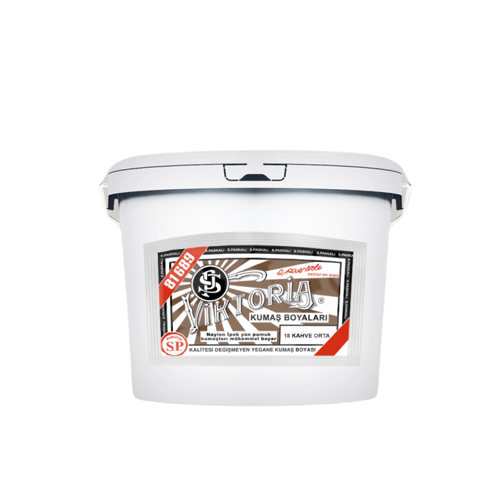 18 Kahve Orta Renk Kumaş Boyası Viktoria 5 Kg