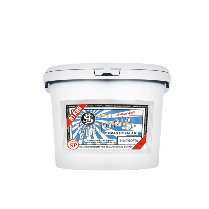 25 Mavi Koyu Renk Kumaş Boyası Viktoria 5 Kg