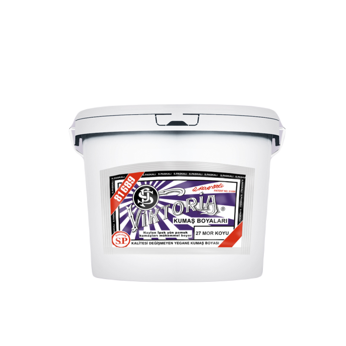 27 Mor Koyu Renk Kumaş Boyası Viktoria 5 Kg