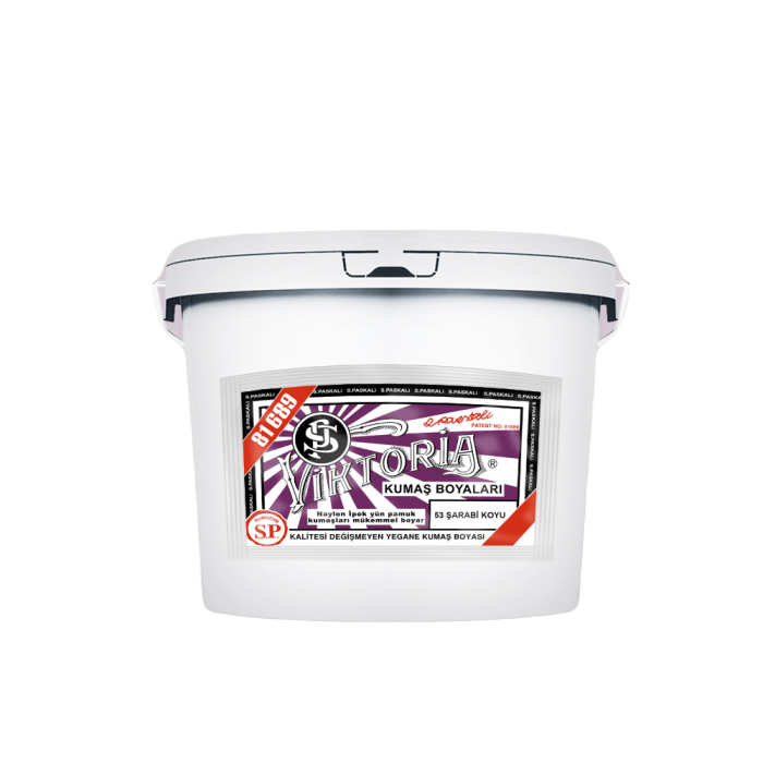 53 Şarabi Koyu Renk Kumaş Boyası Viktoria 5 Kg