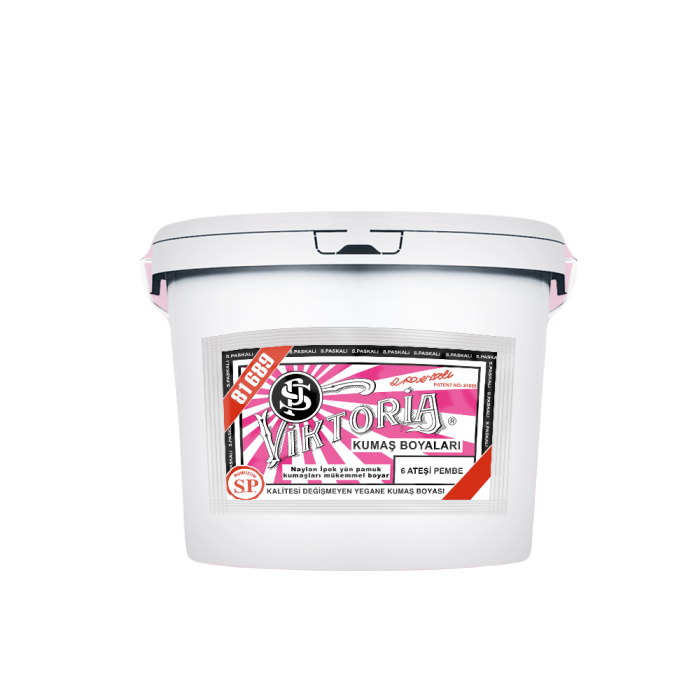 6 Ateşi Pembe Renk Kumaş Boyası Viktoria 5 Kg