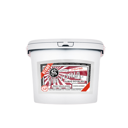 9 Koyu Kırmızı Renk Kumaş Boyası Viktoria 5 Kg