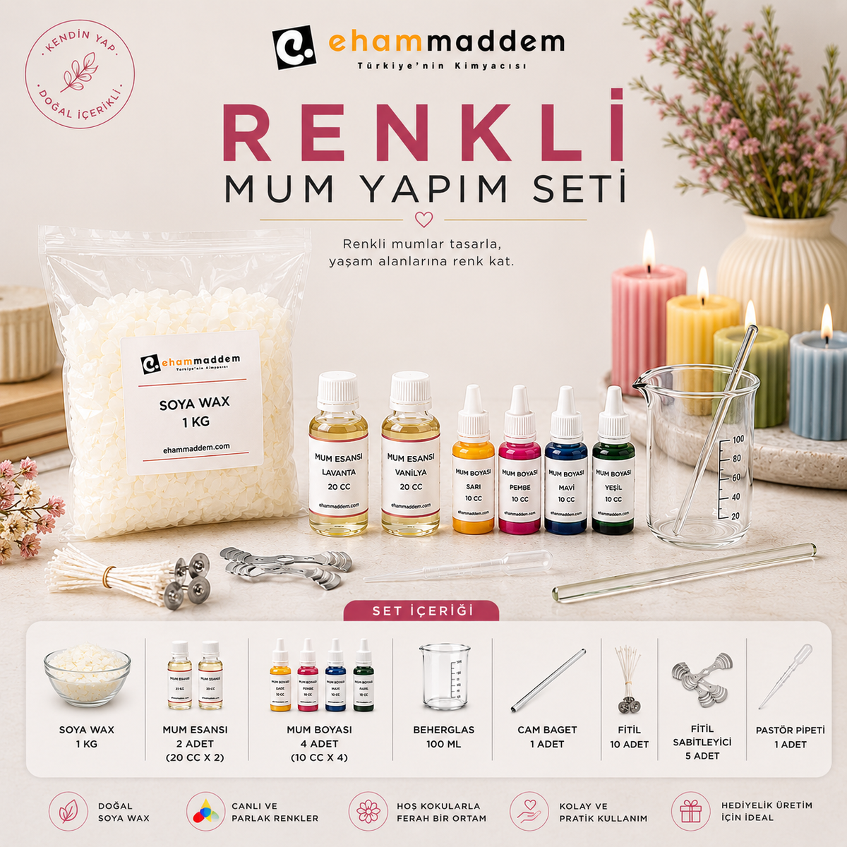 Renkli Mum Yapım Seti