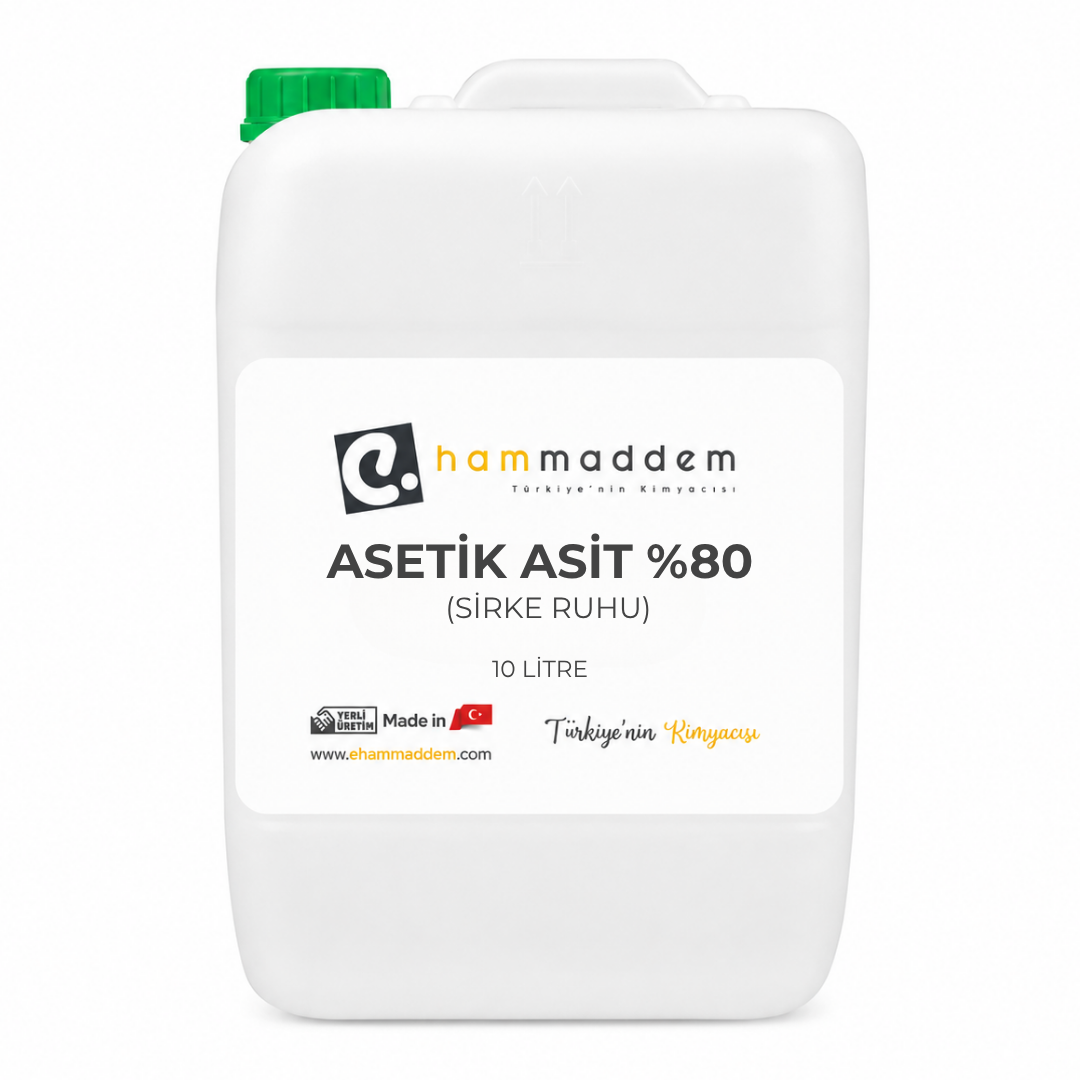 Asetik Asit %80 (Sirke Ruhu Beyaz Sirke) 10 Litre