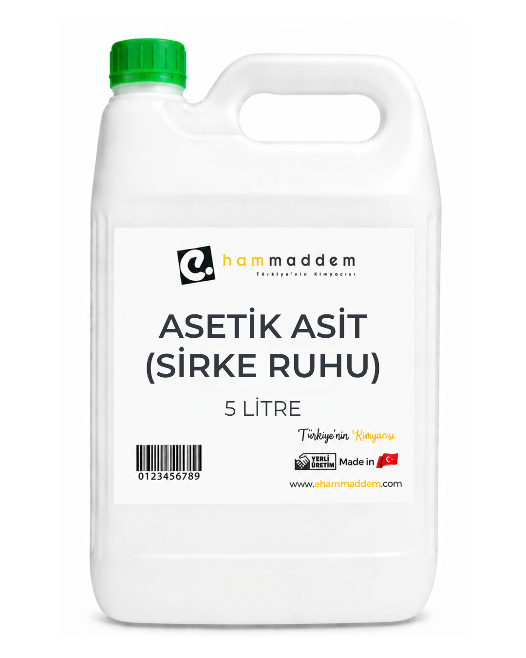 Asetik Asit %80 (Sirke Ruhu Beyaz Sirke) 5 Litre