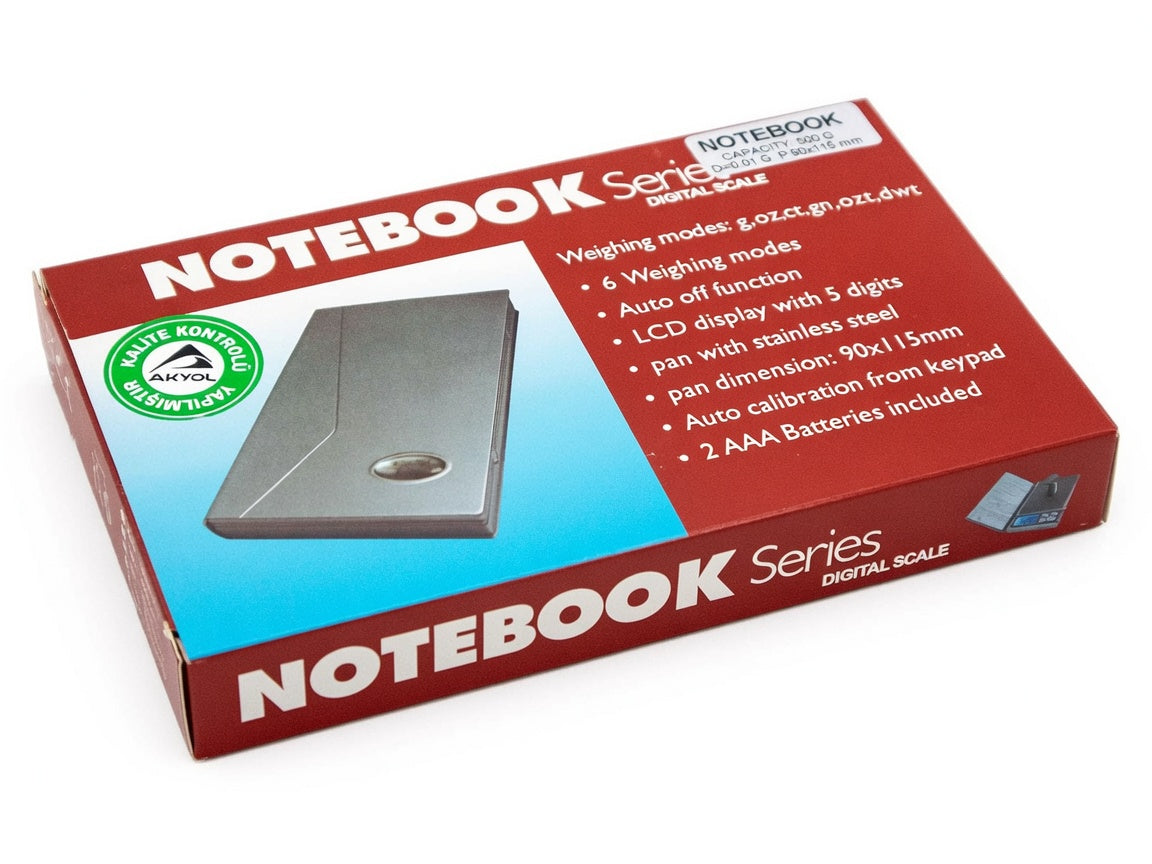 Notebook Kapaklı Dijital Cep Terazisi (500 g / 0.01 g)